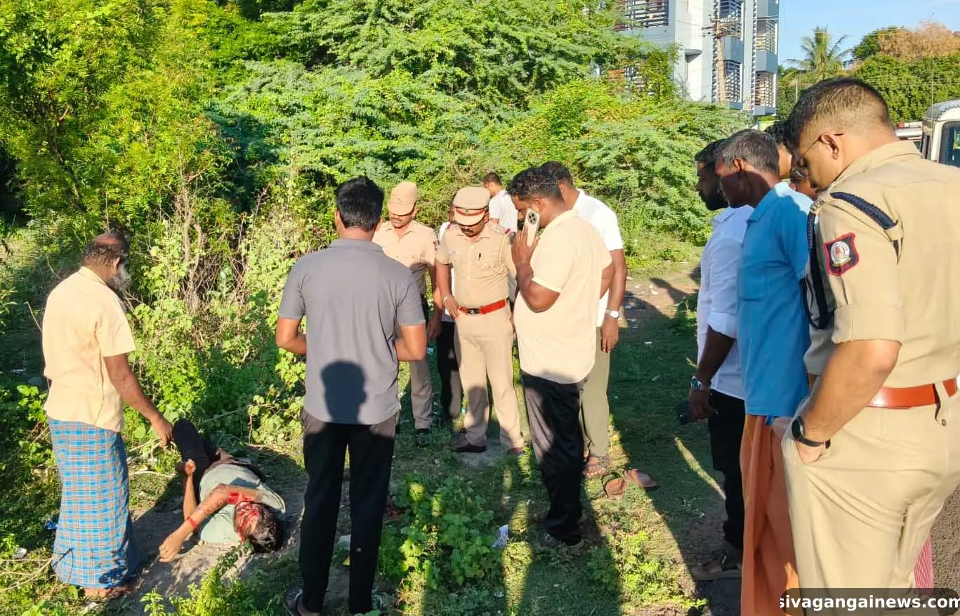காரைக்குடி நகர் பகுதியில்  கல்லால் தாக்கி வாலிபர் கொலை